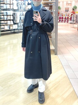 「EMMA  CLOTHES」｜「アイテム（トレンチコート）」を使った、stuskyさん（メンズ・181cm）の冬コーディネート