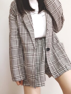 「大人シンプル」｜「アイテム（セットアップ）」を使った、菓子さん（レディース・156cm）の秋コーディネート