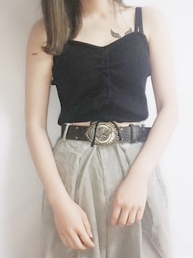 「古着」｜「アイテム（アンサンブル）」を使った、菓子さん（レディース・156cm）の秋コーディネート