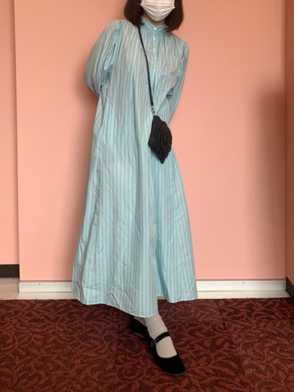 「これが私をアゲる服、春コーデ、ロングワンピース」｜「mysticのアイテム（シャツワンピース、グリーン系）」を使った、oyuri さん（レディース・166cm）の春コーディネートの1枚目の写真
