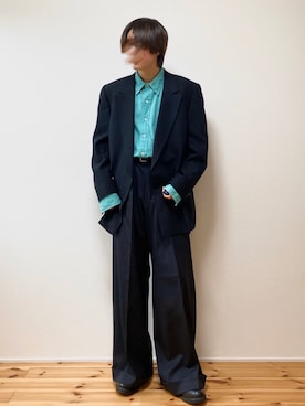 「VERSACE（ヴェルサーチ）のアイテム（ジャケット/アウター）」を使った、ryotaさん（メンズ・173cm）の春コーディネート
