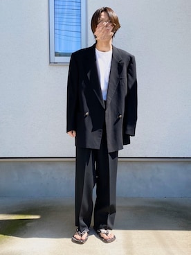 「VERSACE（ヴェルサーチ）のアイテム（ジャケット/アウター）」を使った、ryotaさん（メンズ・173cm）の春コーディネート