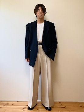 「VERSACE（ヴェルサーチ）のアイテム（ジャケット/アウター）」を使った、ryotaさん（メンズ・173cm）の春コーディネート