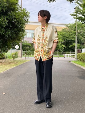 「VERSACE（ヴェルサーチ）のアイテム（パンツ）」を使った、ryotaさん（メンズ・173cm）の夏コーディネート