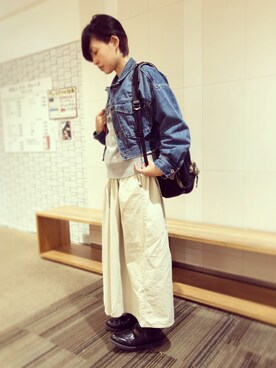 「Another Edition（アナザーエディション）のアイテム（デニムジャケット）」を使った、ayumixer0312さん（レディース・166cm）の秋コーディネート