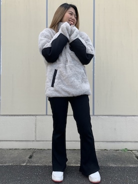 「もこもこフリース」｜Reinaさん（レディース・155cm）の冬コーディネート