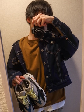 「Levi's（リーバイス）の【Levi's】「TYPE1」デニムトラッカージャケット（デニムジャケット、ブルー系）」を使った、kosakuさん（メンズ・175cm）の春コーディネート