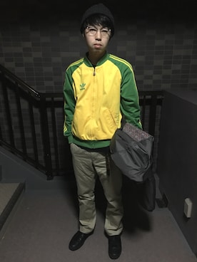 「アイテム（ジャージ）」を使った、payさん（メンズ・171cm・20代）の冬コーディネート