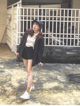 「Dickies（ディッキーズ）のアイテム（その他アウター）」を使った、chichiさん（レディース・163cm）の冬コーディネート