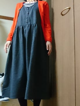 「Handmade（ハンドメイド）のアイテム（ブローチ/コサージュ）」を使った、なっぱさん（レディース・152cm）の秋コーディネート