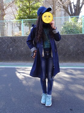 「Johnbull（ジョンブル）のアイテム（モッズコート）」を使った、fullmoonさん（レディース・153cm）の冬コーディネート