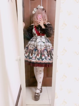 「Angelic Pretty（アンジェリックプリティ）のアイテム（ワンピース、ホワイト系）」を使った、アンナ✨さん（レディース・160cm）の冬コーディネート