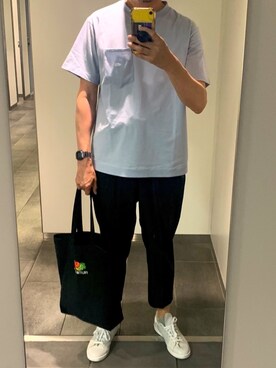 「FRUIT OF THE LOOM（フルーツオブザルーム）のアイテム（バッグ）」を使った、rrrrさん（メンズ・185cm）の夏コーディネート