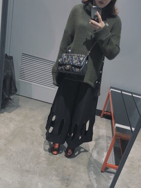 「アイテム（ブーティ、レッド系）」を使った、mさん（レディース・156cm）の秋コーディネート