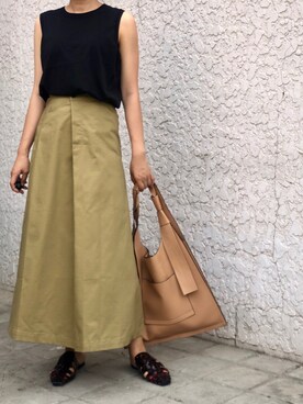 「休闲」｜「アイテム（スリッポン）」を使った、yaoyaowu2020さん（レディース・163cm）の夏コーディネート