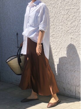 「日系极简」｜「アイテム（スリッポン）」を使った、yaoyaowu2020さん（レディース・163cm）の夏コーディネート