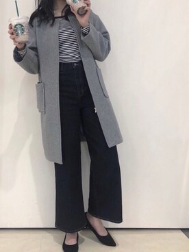 「simple」｜「アイテム（その他アウター）」を使った、aya.さん（レディース・164cm）の春コーディネート