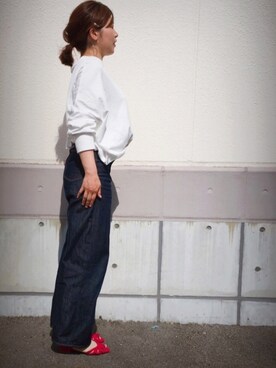 「Carlie e felice（カーリーエフェリーチェ）のアイテム（サンダル）」を使った、kayoko.yanoさん（レディース・151cm）の春コーディネート