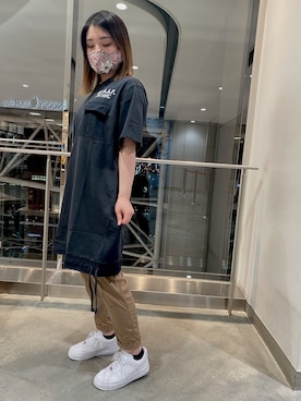 「AVIREX（アヴィレックス）のアイテム（チュニック）」を使った、halnoさん（レディース・158cm）の夏コーディネート