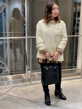 「ブーツスタイル」｜「アイテム（その他シューズ）」を使った、halnoさん（レディース・158cm）の秋コーディネート