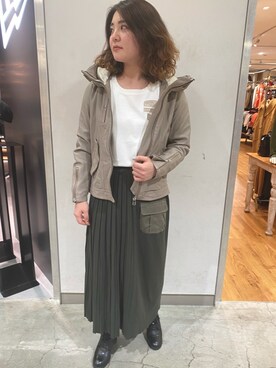 「古着好きな人と繋がりたい」｜「アイテム（ライダースジャケット）」を使った、halnoさん（レディース・158cm）の冬コーディネート