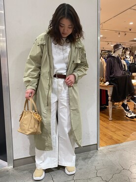 「AVIREX（アヴィレックス）のアイテム（トレンチコート）」を使った、halnoさん（レディース・158cm）の冬コーディネート