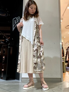 「シアーワンピース」｜「アイテム（シャツワンピース）」を使った、halnoさん（レディース・158cm）の夏コーディネート