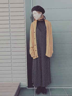 「Honeys（ハニーズ）のアイテム（サロペット/オーバーオール）」を使った、uchiさん（レディース・162cm）の秋コーディネート