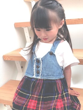 「こどもの日」｜「アイテム（ワンピース/ドレス）」を使った、kuuraraさん（キッズ・90cm）の春コーディネート