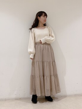 →mi-na♡さんの「シフォンティアードスカート　＊」を使ったコーディネート