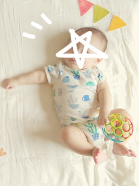 「baby ampersand（ベビーアンパサンド）のアイテム」を使った、きおさん（キッズ・80cm）の夏コーディネート