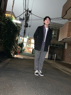 「いいね返し」｜「アイテム（チェスターコート）」を使った、りょうさん（メンズ・176cm）の冬コーディネート
