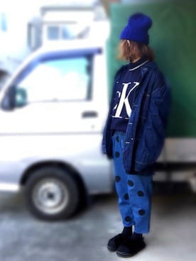 「BLUE BLUE（ブルーブルー）のアイテム（ジャケット/アウター）」を使った、アクロン🚛🎶さん（レディース・164cm）の冬コーディネート