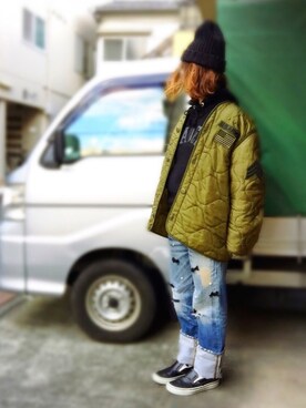 「COBICOBI（コビコビ）のアイテム」を使った、アクロン🚛🎶さん（レディース・164cm）の冬コーディネート