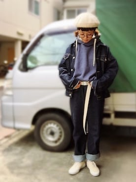 「masterkey（マスターキー）のアイテム（パーカー）」を使った、アクロン🚛🎶さん（レディース・164cm）の春コーディネート