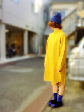 「マスタード」｜「アイテム（ラッピングキット）」を使った、アクロン🚛🎶さん（レディース・163cm）の秋コーディネート