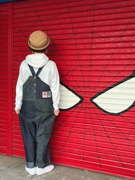 「KAPITAL」｜「アイテム（サロペット/オーバーオール）」を使った、アクロン🚛🎶さん（レディース・164cm）の冬コーディネート