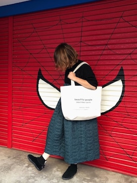 「キルトスカート」｜「アイテム（その他）」を使った、アクロン🚛🎶さん（レディース・164cm）の秋コーディネート