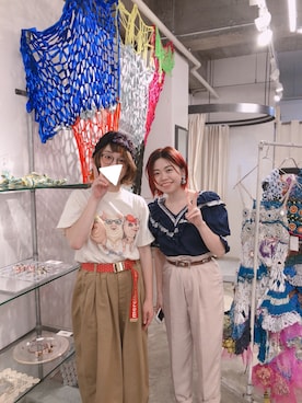 「アイテム（チノパンツ、その他）」を使った、アクロン🚛🎶さん（レディース・164cm）の夏コーディネート