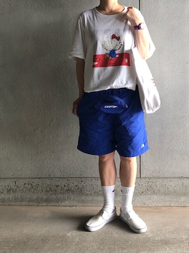 「TIMEX（タイメックス）のTIMEX × BEAMS / 別注 アトランティス 100 デジタル ウォッチ（アナログ腕時計）」を使った、アクロン🚛🎶さん（レディース・164cm）の夏コーディネート