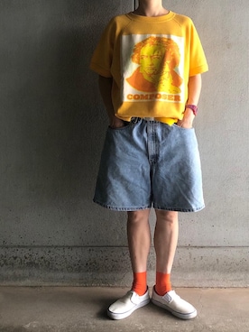 「TIMEX（タイメックス）のTIMEX × BEAMS / 別注 アトランティス 100 デジタル ウォッチ（アナログ腕時計）」を使った、アクロン🚛🎶さん（レディース・164cm）の夏コーディネート