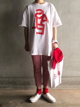 「TIMEX（タイメックス）のTIMEX × BEAMS / 別注 アトランティス 100 デジタル ウォッチ（アナログ腕時計）」を使った、アクロン🚛🎶さん（レディース・164cm）の夏コーディネート