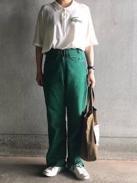 「LACOSTE」｜「アイテム（アナログ腕時計）」を使った、アクロン🚛🎶さん（レディース・164cm）の夏コーディネート