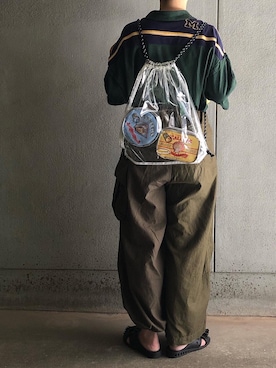 「ACCOMMODE（アコモデ）のアイテム（財布/小物）」を使った、アクロン🚛🎶さん（レディース・164cm）の夏コーディネート