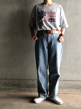 「TIMEX（タイメックス）のTIMEX × BEAMS / 別注 アトランティス 100 デジタル ウォッチ（アナログ腕時計）」を使った、アクロン🚛🎶さん（レディース・164cm）の夏コーディネート