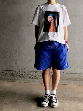 「TIMEX（タイメックス）のTIMEX × BEAMS / 別注 アトランティス 100 デジタル ウォッチ（アナログ腕時計）」を使った、アクロン🚛🎶さん（レディース・164cm）の夏コーディネート