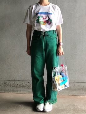 「ACCOMMODE（アコモデ）のアイテム（財布/小物）」を使った、アクロン🚛🎶さん（レディース・164cm）の夏コーディネート