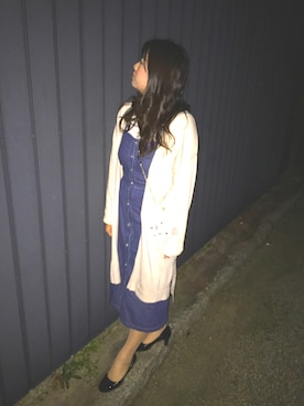 「デニムワンピース」｜ことかさん（レディース・160cm・10代）の春コーディネート