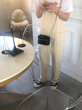 「コンバース ハイカット」｜「アイテム（オールインワン・サロペット）」を使った、mayuさん（レディース・162cm）の夏コーディネート