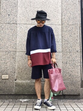 「CAMO（カモ）のアイテム」を使った、Michaelさん（メンズ・165cm）の夏コーディネート